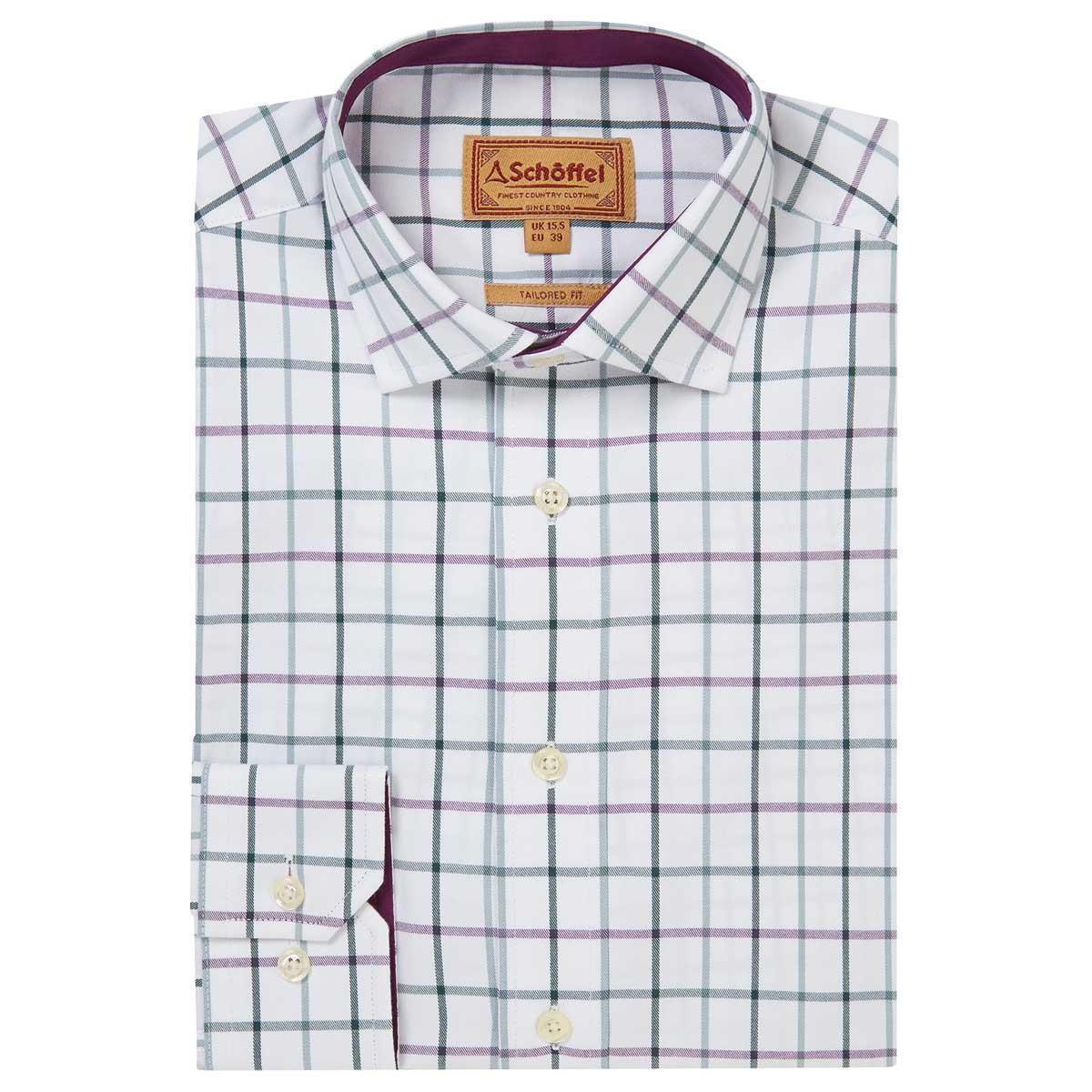 Deep Purple Schoffel Mens Baconsthorpe Tailored Shirt