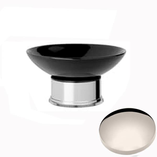 Polished Nickel Samuel Heath Style Moderne Freestanding Black Ceramic Soap Holder N6664B
