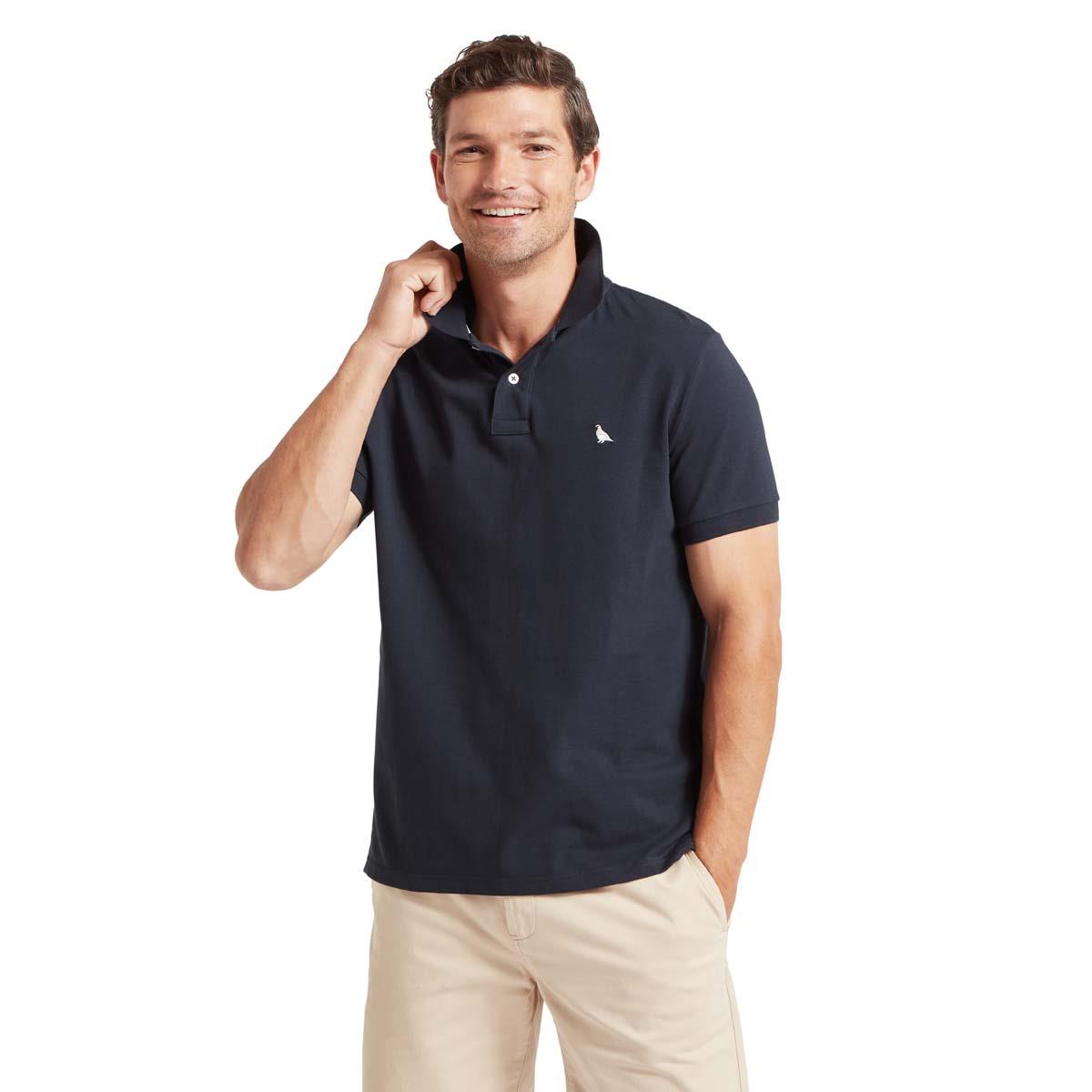 Navy Schoffel Mens St Ives Heritage Polo Shirt FRONT