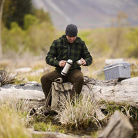 Olive/Black Swanndri Mens Hudson Wool Hoody Lifestyle