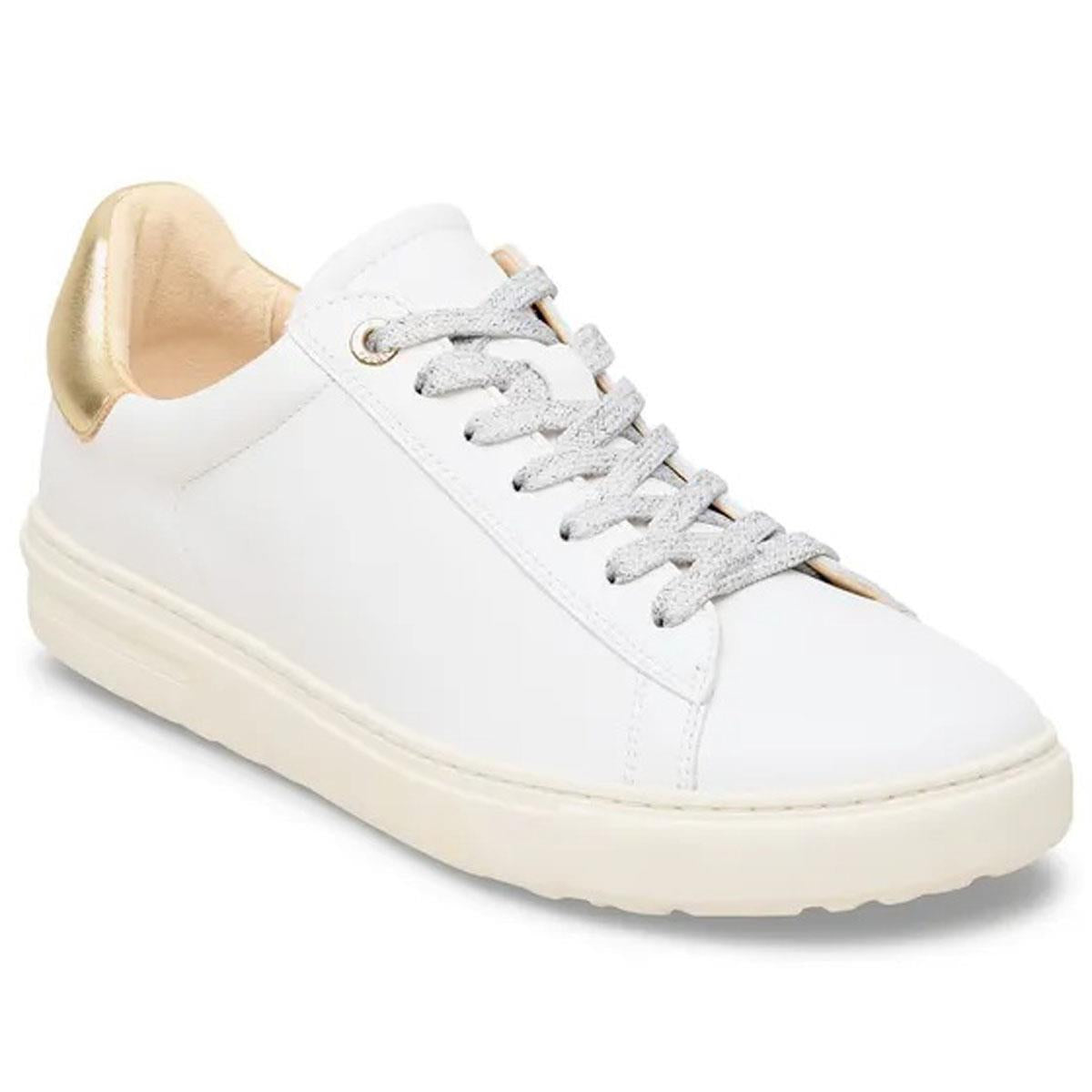 White/Metallic Rose Birkenstock Bend Low Natural Leather Trainers