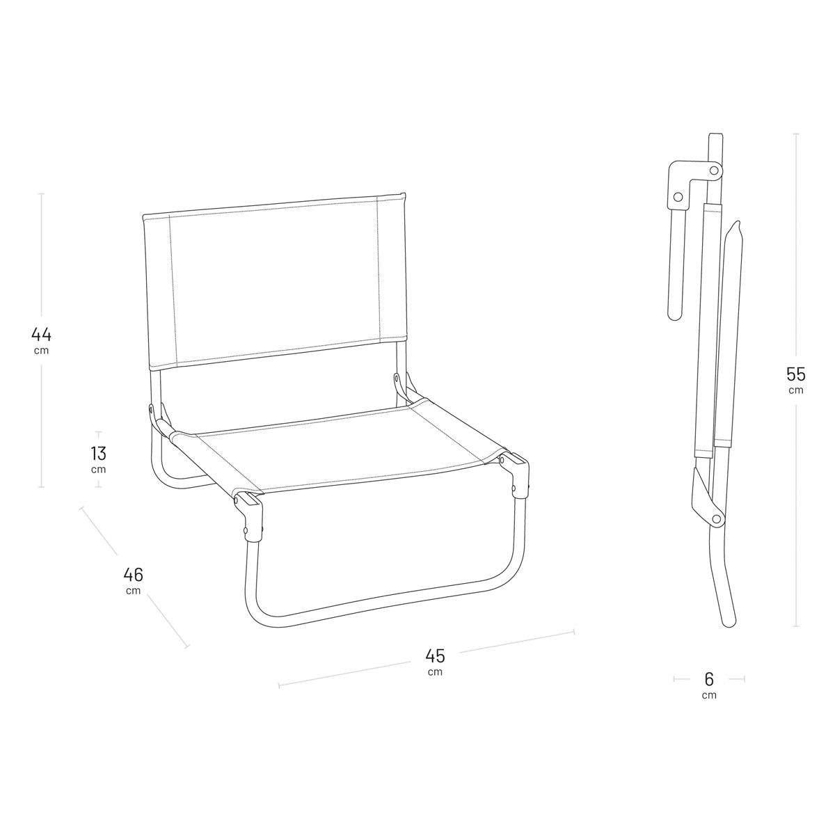 Moss Lafuma CB Low Folding Chair Dimensions