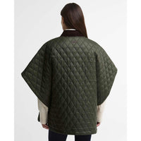 Olive/Shadow Classic Barbour Womens Mildred Quilted Cape Back