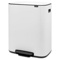 White Brabantia Bo Pedal Bin 60 Litre
