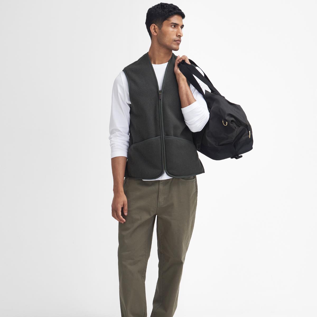 Sage Model Barbour Warm Pile Waistcoat Zip-In Liner