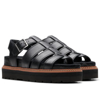 Black Leather Clarks Womens Orianna Twist Sandal