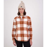 Rusty/White Swanndri Womens Rapaki Shacket Front