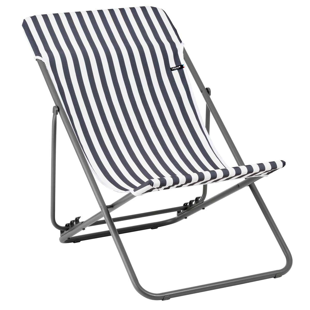 Lafuma Maxi Transat Airlon Folding Stripe Deck Chair
