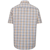 Blue/Basil/Gold Hoggs of Fife Mens Aberdour Short Sleeve Shirt Back