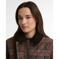 Muted Tartan Barbour Womens Louden Quilted Jacket Collar