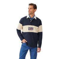 Navy Sand R.M. Williams Mens Heritage Rugby Top front