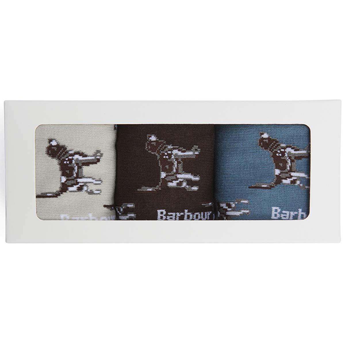 Blue Stone Barbour Mens Pointer Dog Socks Gift Boxed