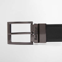 Black/Coffee Barbour Mens Westdale Leather Belt Buckle