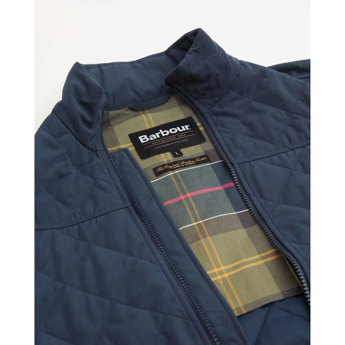 Navy Barbour Mens Sander Quilted Gilet Details
