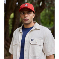 Light Taupe Swanndri Mens Fundamentals S/S Work Shirt On Model