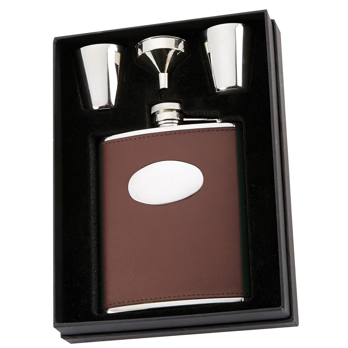 David Nickerson 6oz Hip Flask & Cups Gift Box