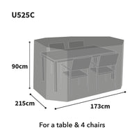 Bosmere Ultimate Protector Rectangular Patio Set size