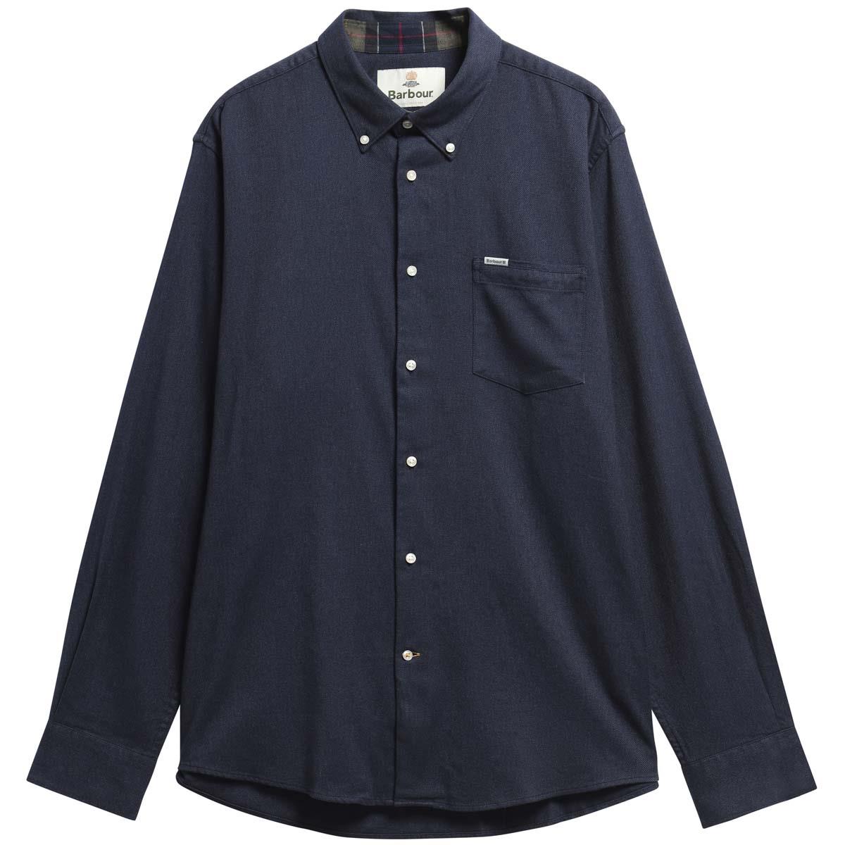 Navy Barbour Mens Sparrowhill Regular Fit Shirt