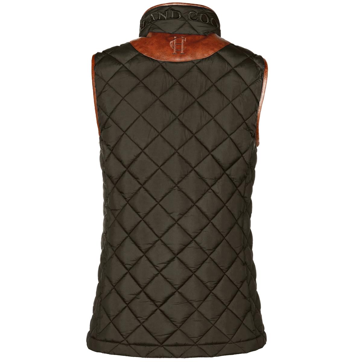 Khaki Holland Cooper Womens Country Quilted Gilet Rear