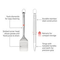 Joseph Joseph GrillOut 2-Piece Stainless-Steel BBQ Turner and Tongs Set Product Features