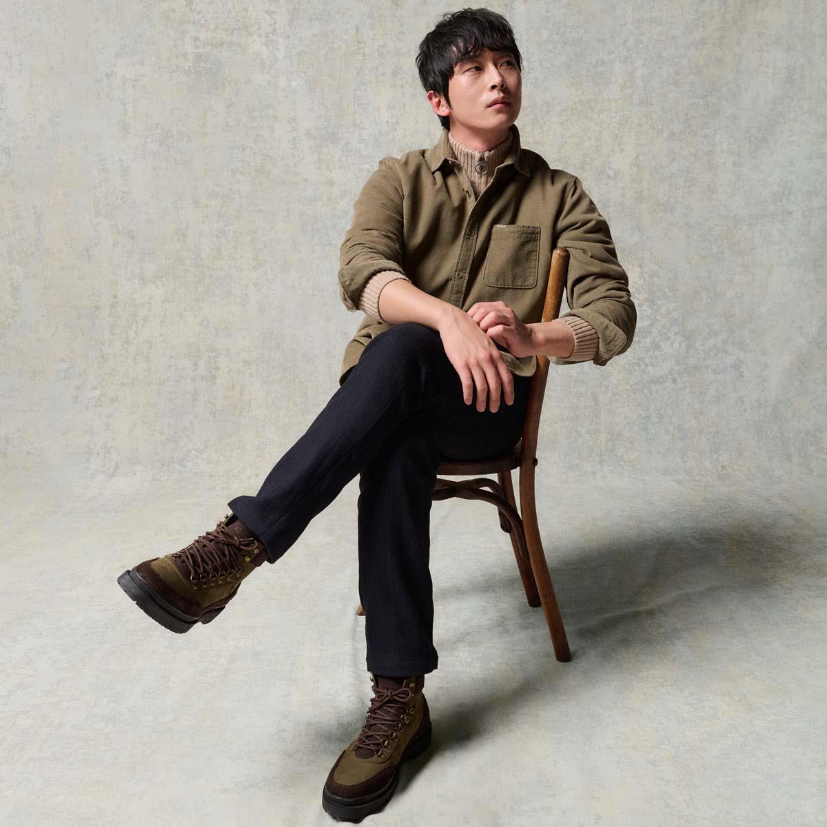 Olive Barbour Mens Bramside Relaxed Cord Shirt Lifestyle