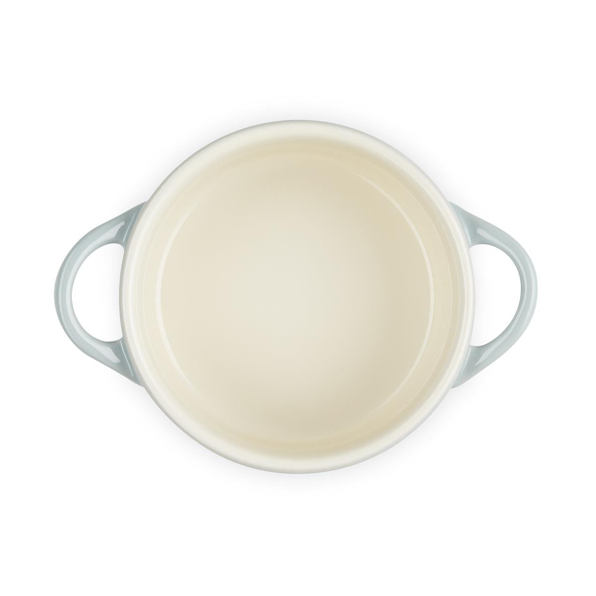 Sea Salt Le Creuset Stoneware Petite Heart Casserole Interior