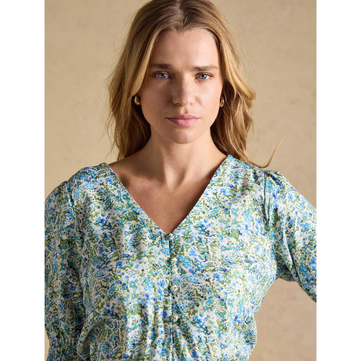Green Joules Womens Adele Midi Dress On Model Detail