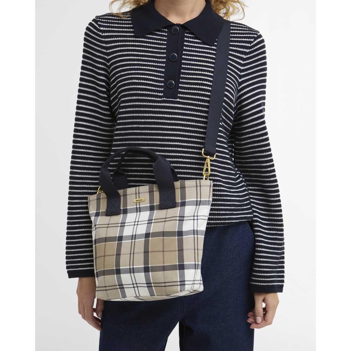 Rosewood Tartan Barbour Maisy Tartan Tote Bag model