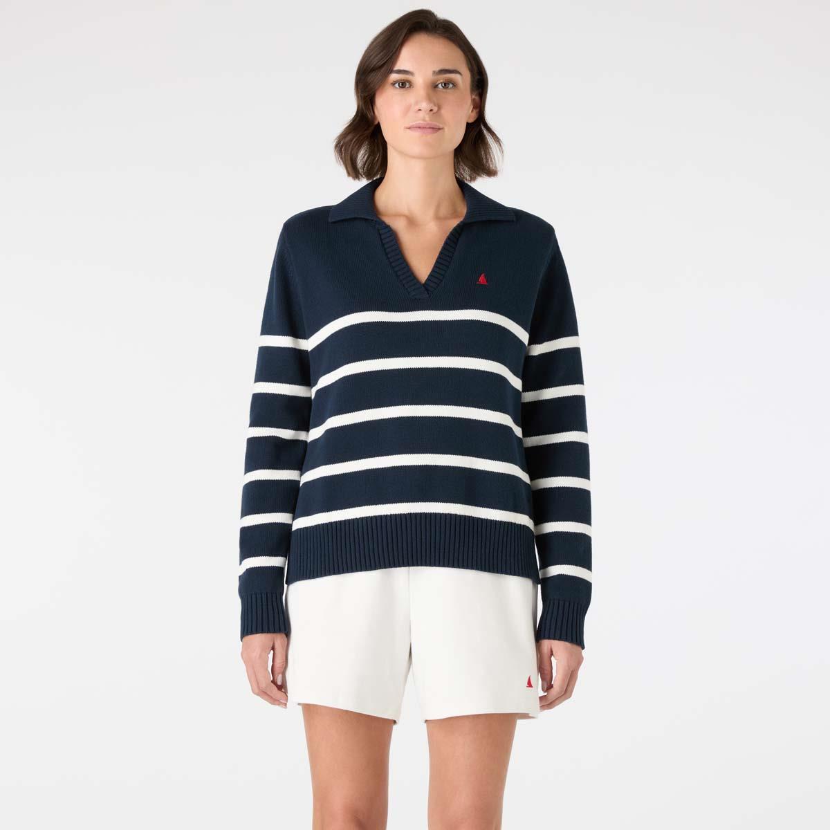 Navy Musto Womens Original Marine Knit front