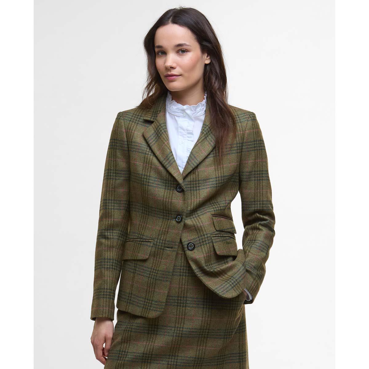 Arabesque/Brown Barbour Womens Carlby Tailored Jacket Front