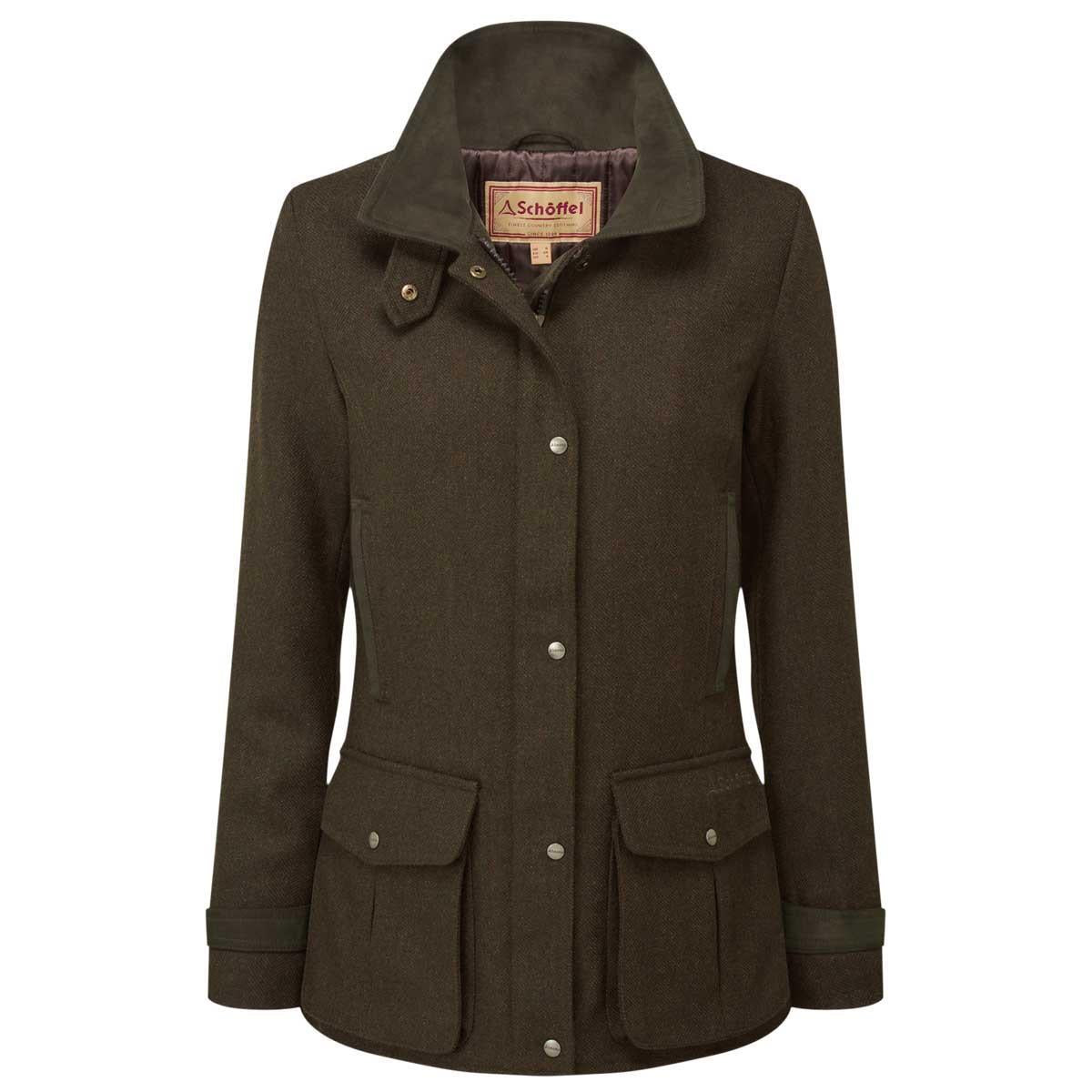 Dark Loden Herr Schoffel Womens Murra Tweed Coat