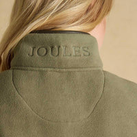 Light Green Joules Womens Heritage Longline Fleece Gilet Collar Detail