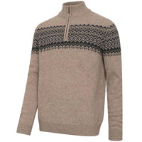 Hoggs Of Fife Mens Colonsay Fair Isle 1/4 Zip Pullover
