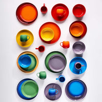 Le Creuset Stoneware Set of 6 Rainbow Coupe Pasta Bowls Collection Lifestyle