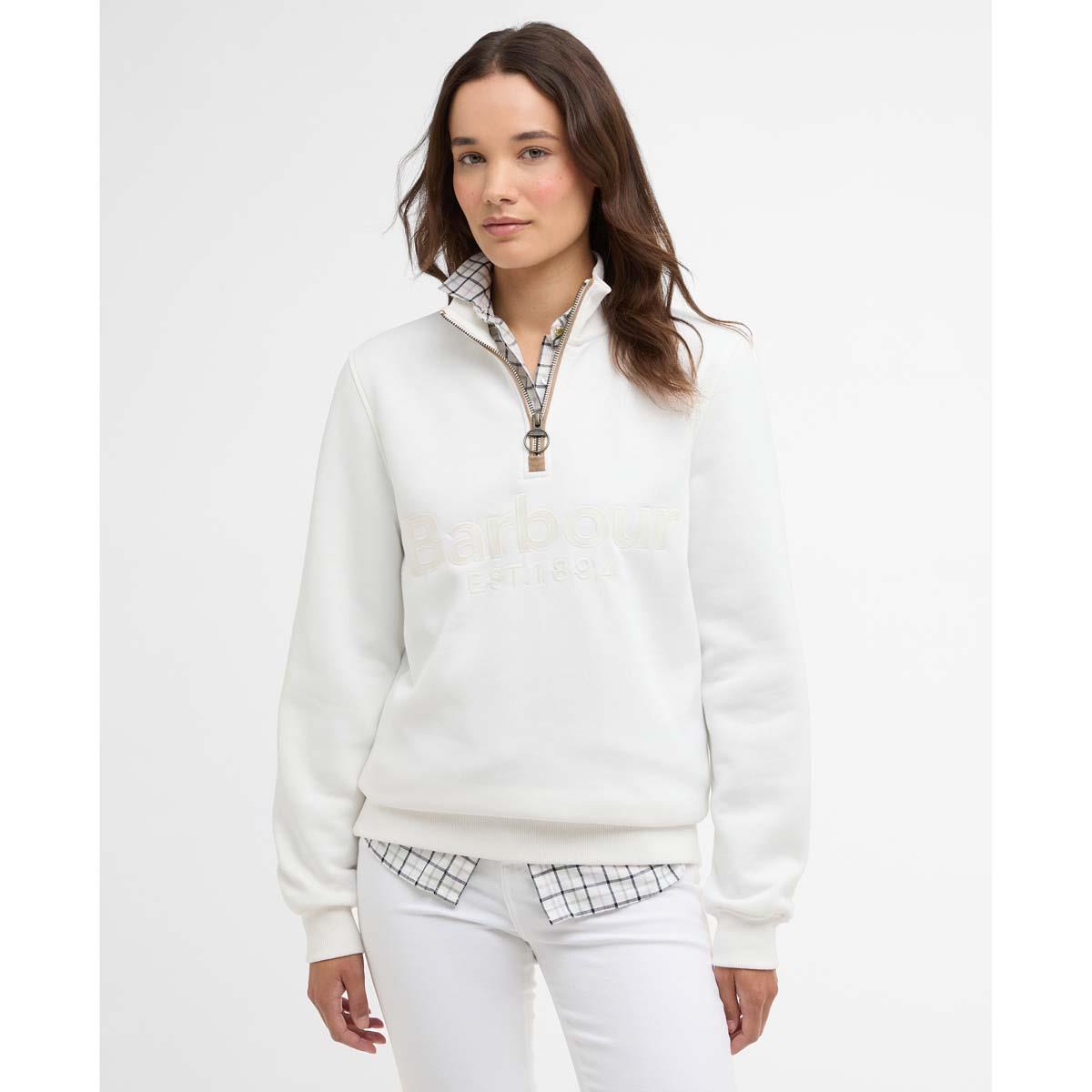 CLOUD Barbour Womens Cynthia Half Zip Sweatshirt FRONT