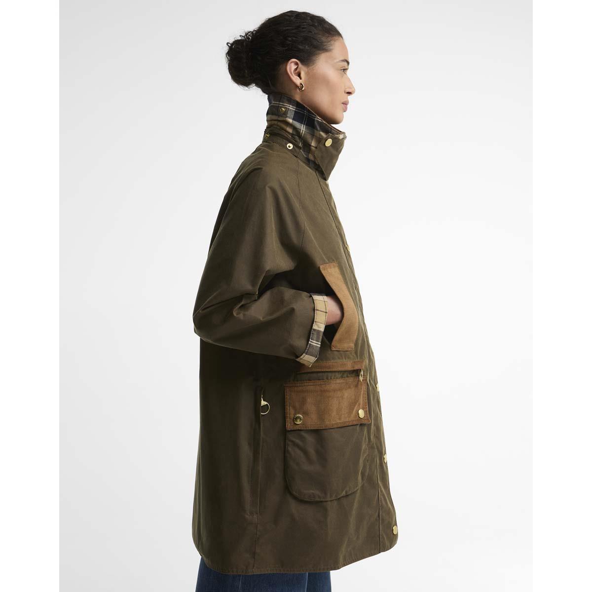 Beech/Birchwood Barbour Womens Icons Modern Beaufort Wax Jacket SIDE
