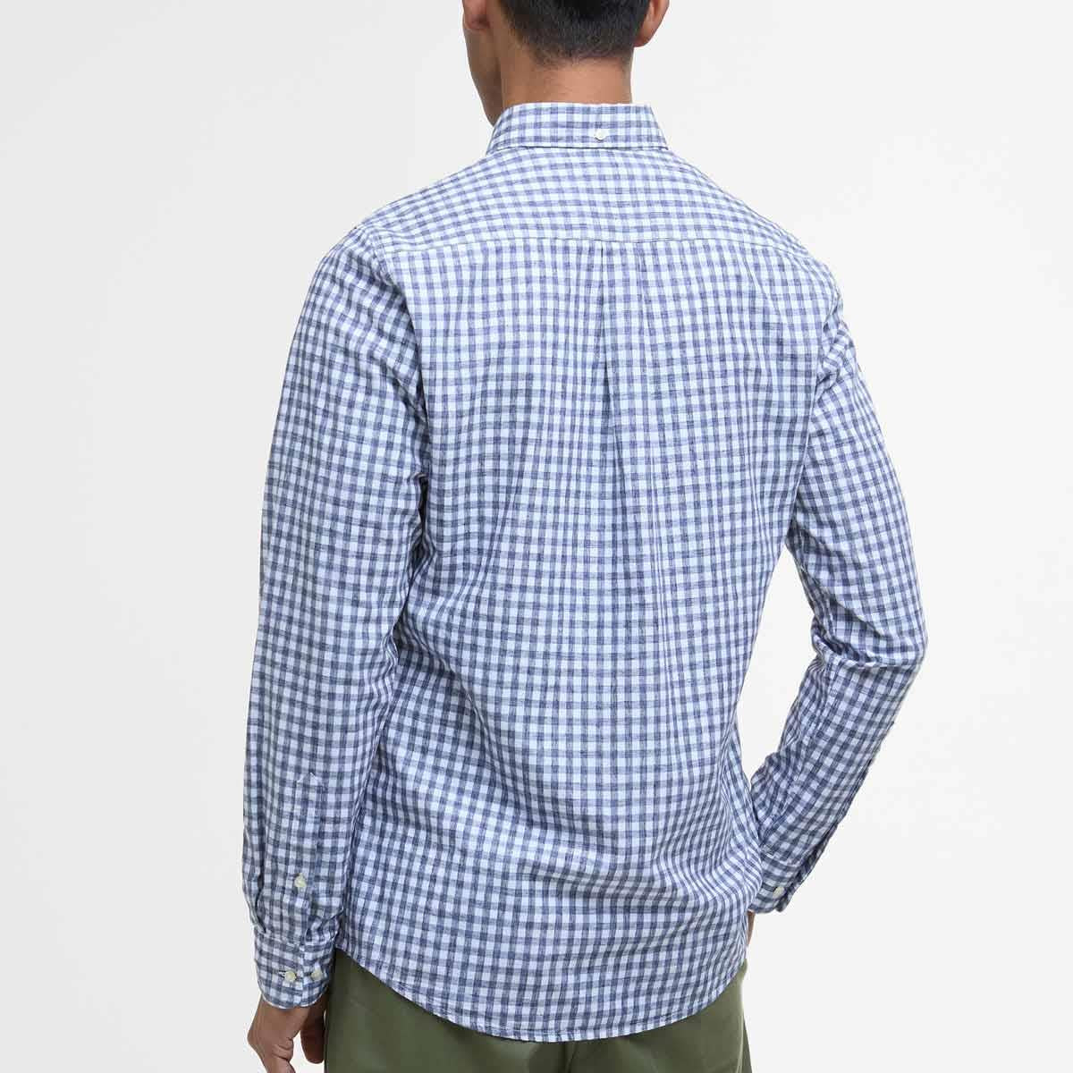 Navy Barbour Mens Kanehill Tailored Fit Shirt Back