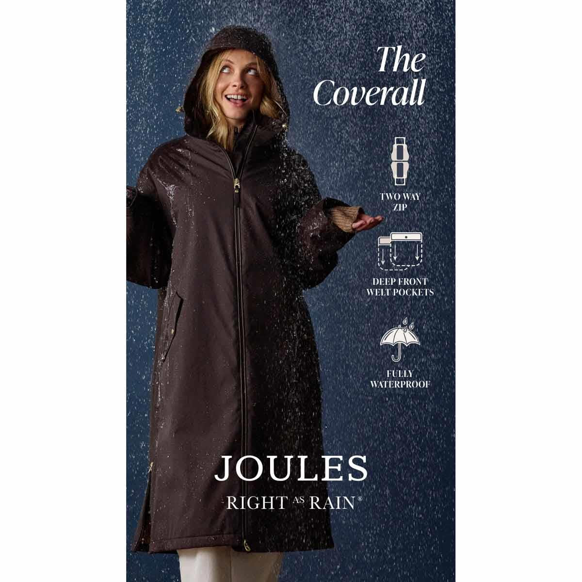 Joules Womens Coverall Oversized Fleece Lined Waterproof Coat