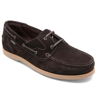 Dark Brown Suede Loake Mens Padstow Deck Shoe
