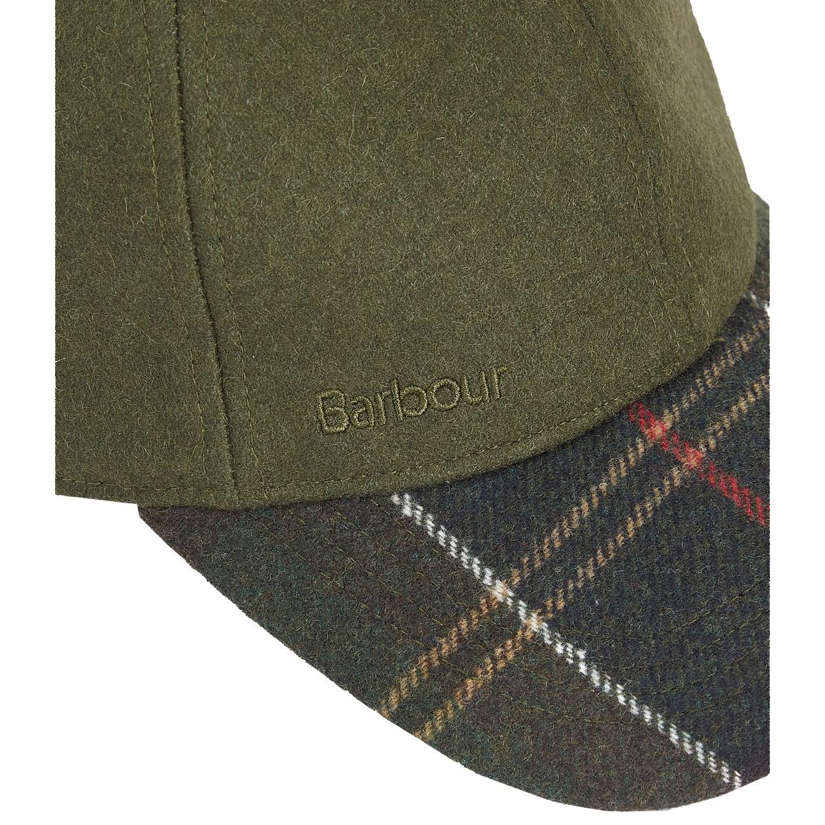 Forest Green Barbour Mens Roker Sports Caps Peak