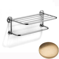 Brushed Gold Unlacquered Samuel Heath Novis Towel Shelf With Towel Hanging Rail N1737
