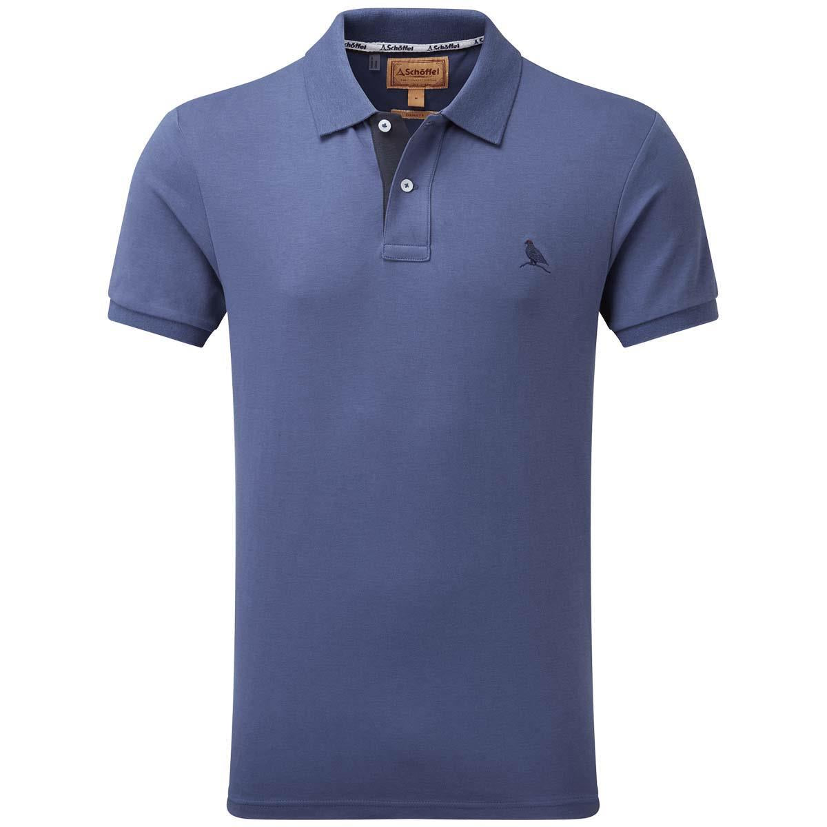Vintage Indigo Schoffel Mens St Ives Jersey Polo Shirt