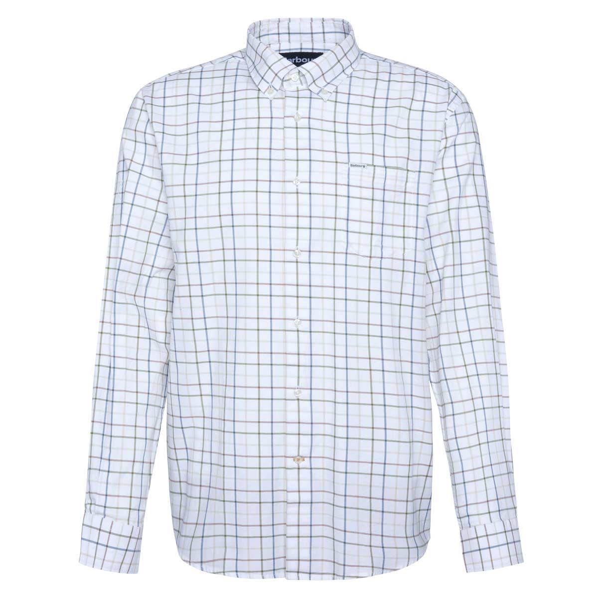 Navy Barbour Mens Caswell Tattersall Regular Fit Shirt