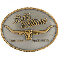 R.M. Williams Logo Belt Buckle Gold/Silver