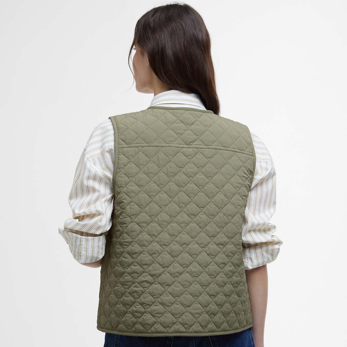Dusky Green Barbour Womens Louise Gilet Back