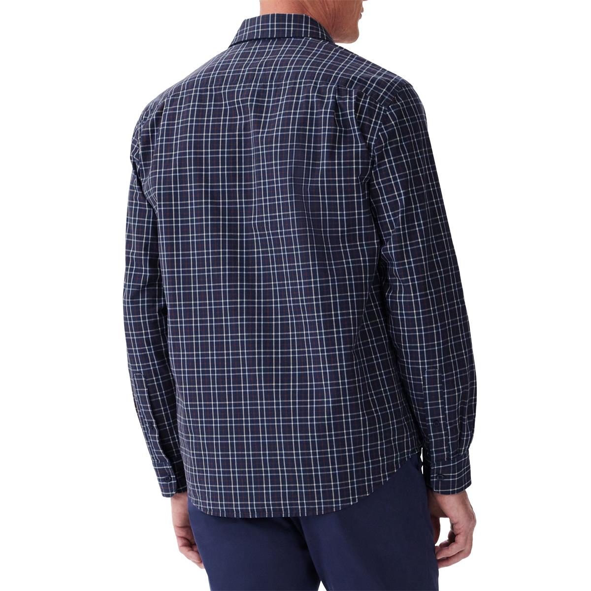 Navy/Red/Cream R.M. Williams Classic Shirt On Model Back