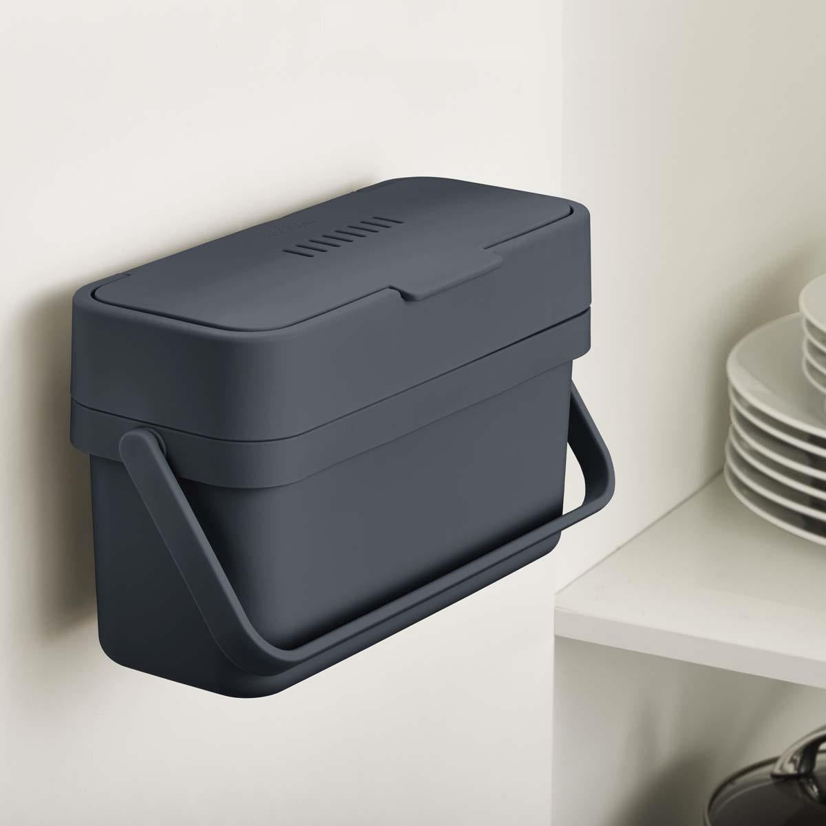 Grey Joseph Joseph Compo 4L Food Waste Caddy cupboard