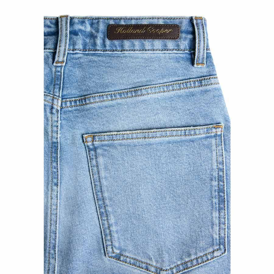 Vintage Denim Holland Cooper Womens High Rise Slim Jean On Model Back Pocket