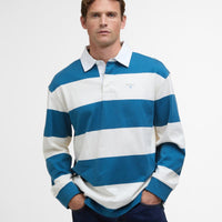 Midnight Barbour Mens Broome Rugby Shirt Front