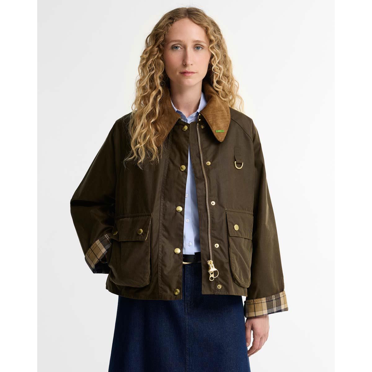 Beech/Birchwood Barbour Womens Icons Modern Spey Wax Jacket FRONT